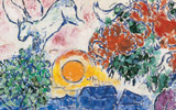 Marc Chagall, Sole giallo (Soleil jaune), 1958 | Olio su tela, cm 97 x 130 | Parigi, Galerie Maeght |  foto Galerie Maeght