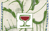 Carta seta creata da Pierre Alechinsky per le bottiglie di Chianti Classico Casanuova di Nittardi 2009 della tenuta vitivinicola Fattoria Nittardi