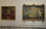 Alcuni dei dipinti pi celebri di Botticelli temporaneamente trasferiti in un vasto ambiente accessibile dal Terzo Corridoio (Sala 41) della Galleria degli Uffizi di Firenze