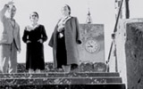 From left to right: Giovanni Michelucci, Orvieto, the wife Eloisa, Leonia and Nino Gattinelli sulla scalina under the tower of the Pope or of the Moro, approximately 1955 || Giovanni Michelucci, Orvieto, piazza del Duomo, with Eloisa, Leonia and Nino Gattinelli, approximately 1955 || Giovanni Michelucci, Tronco di ulivo, approximately 1970