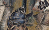 Mario Nannini, Scomposizione di figura (Zia Ester con l'ombrellino),1916-17, olio su cartone, cm 50,5 x 35