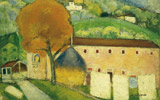 Renzo Agostini, La casa rosa, 1930; olio su cartone, cm 32 x 40