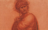 Leonardo da Vinci, Studio di figura, matita rossa su carta rossa, Windsor Castle, Royal Library