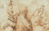 G. Rustici, Studi di figura, penna e matita rossa su carta, Firenze, GDSU Galleria degli Uffizi