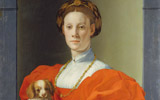 Bronzino (Agnolo di Cosimo; Monticelli, Florence 1503.Florence 1572), Portrait of a Lady with a Small Dog 1530.2, oil on panel; 89.8 x 70.5 cm. Frankfurt, Stdel Museum, inv. no. 1136