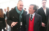 PITTI UOMO 79, Florence, 11-14 january 2011 | The director of Fashion Design Lab Magazine, Maurizio Gori with Piero Chiambretti, vip guest at the stand CP Company