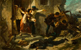 Luigi Ademollo, Un episodio della battaglia di San Martino, oil on canvas, cm 86 x 144, Galleria d'Arte Moderna di Palazzo Pitti (Firenze)