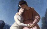 Giacinto Massola, Due spiriti innamorati, 1851, olio su tela, cm 93,5 x 58, Palazzo Spinola (Genova)