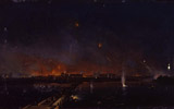 Ippolito Caffi, Bombardamento di Marghera, 1849, olio su cartoncino intelato, cm 25 x 43, Musei Civici di Venezia - Ca' Pesaro