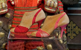 Manufacturing Japanese, Japanese armor. Akaito odoshi nimai-do tosei gusoku, Third quarter of the sixteenth century. Florence, Museo Stibbert | Salvatore Ferragamo, Marika, 1957. Prototype of sandalwood in red silk soutache  and grosgrain | Salvatore Ferragamo, Sapo, 1956-1957. Prototype of sandalwood in red silk soutache, cellophan and grosgrain | Works on show Until 12th March 2012 in Florence, Palazzo Spini Feroni � Museum Salvatore Ferragamo during the exhibition �Inspirations and Visions�, edited by Stefania Ricci and Sergio Risaliti