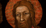 Il Cristo Crocifisso (particolare) del Maestro di Figline esposto presso la Cappella Maggiore Basilica di Santa Croce dopo il recente restauro realizzato con il contributo della Fondazione Friends of Florence