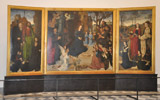Il monumentale «Trittico Portinari» di Hugo Van der Goes temporaneamente trasferito in un vasto ambiente accessibile dal Terzo Corridoio (Sala 41) della Galleria degli Uffizi di Firenze