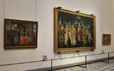 Alcuni dei dipinti più celebri di Botticelli temporaneamente trasferiti in un vasto ambiente accessibile dal Terzo Corridoio (Sala 41) della Galleria degli Uffizi di Firenze
