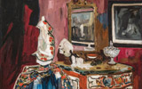Mario Cavaglieri  (Rovigo 1887-Pauvie-sur-Gers 1969), La mascherata, 1918 | olio su tela, Firenze, Galleria d'arte moderna di Palazzo Pitti