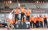 Un momento della finale nazionale di Stihl Timbersports svoltasi presso gli spalti delle mura di Porta San Donato - Lucca il 29 giugno 2014